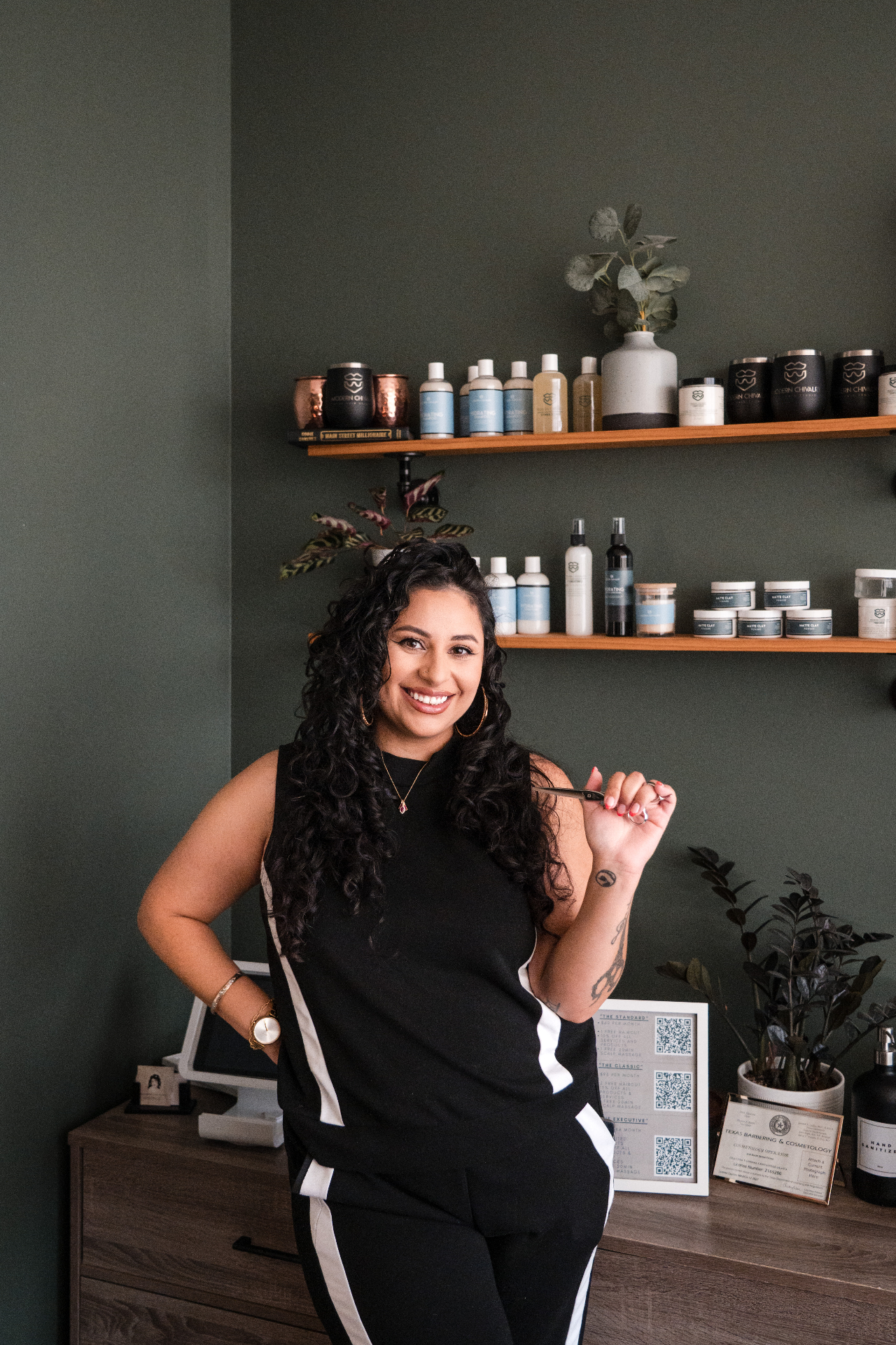 Vanessa, Modern Chivalry stylist, in the shop
