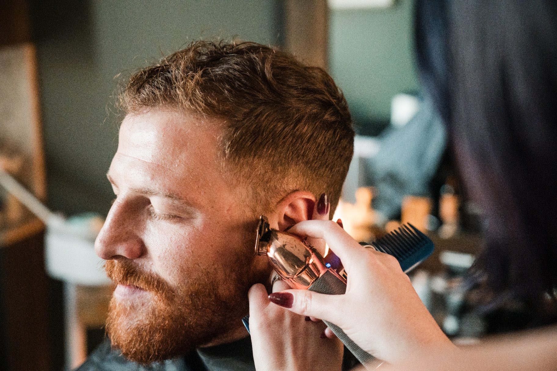 Quiet interior of Modern Chivalry barbershop